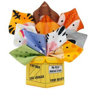 NWT Urban Kiddy "My First Animal Crate" Sensory Baby Tissue Toy Box
